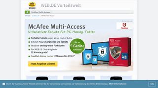 McAfee Multi-Access im ersten Jahr zum Sonderpreis bei WEB.DE