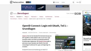 OpenID Connect: Login mit OAuth, Teil 1 – Grundlagen | heise ...