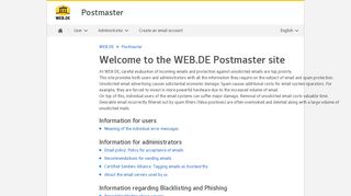 WEB.DE Postmaster: Home