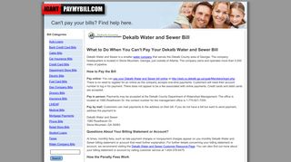 Dekalb Water and Sewer Bill | - ICantPayMyBill.com