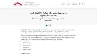 Mortgage Loan Insurance: emili Online Application System - CMHC