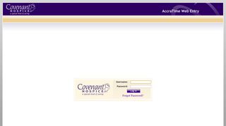 AccraTime Web Entry - Login - Covenant Hospice