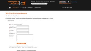 Web Order Entry Login Request | Springfield Electric Supply Co.