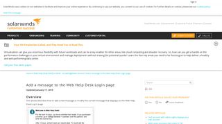 Add a message to the Web Help Desk Login page - SolarWinds ...