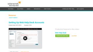 Setting Up Web Help Desk Accounts - Video | SolarWinds