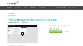 IT Change Management with SolarWinds Web Help Desk - Video ...