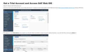 Get a Trial Account and Access SAP Web IDE - Cloud