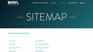 Sitemap - Installment Loans - American Web Loan | AWL