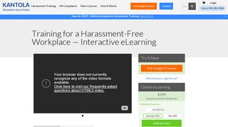 Training for a Harassment-Free Workplace eLearning — Employee ...