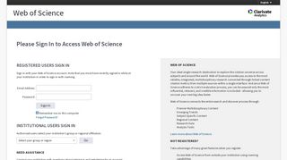 Web of Science - Please Sign In to Access Web of Science - ISI Web of ...