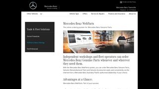 WebParts (Online Ordering) - Mercedes-Benz Townsville