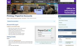 Printing / PaperCut Accounts | Office for Information Technology