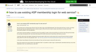 how to use existing ASP membership login for web service? | The ...