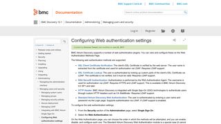 Configuring Web authentication settings - BMC Discovery 10.1 - BMC ...