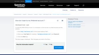 How do I login to my Webmail account? - Spectrum Enterprise