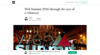 Web Summit 2016 through the eyes of a volunteer – Sabina Caziuc ...