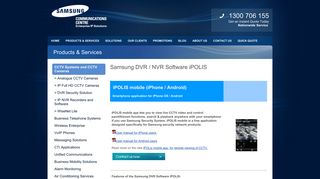 Samsung DVR / NVR Software iPOLIS - Samsung Communications ...