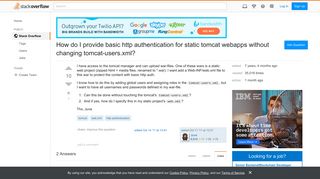 How do I provide basic http authentication for static tomcat ...
