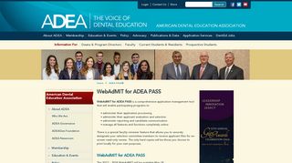 WebAdMIT for ADEA PASS - American Dental Education Association