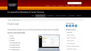 Find A Job! | Co-operative Education & Career Services