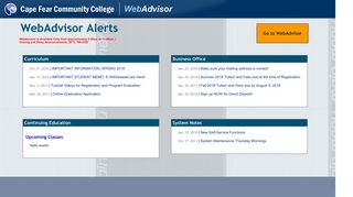 Cape Fear Community College WebAdvisor
