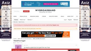 Webafrica loggin | MyBroadband