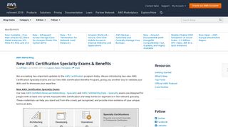 New AWS Certification Specialty Exams & Benefits | AWS News Blog