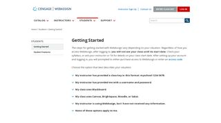 Getting Started - WebAssign