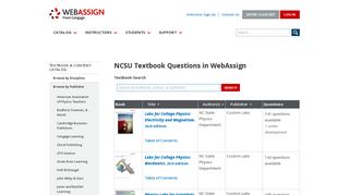 WebAssign - NCSU Textbooks