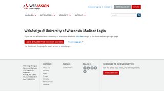 WebAssign @ University of Wisconsin-Madison Login