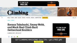 Video: Keenan Takahashi, Jimmy Webb and Mark Heal Climb Hard ...