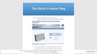 Sunny WebBox Default Password and Denial of Service | The Darius ...