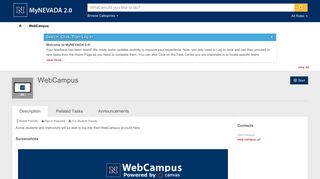 WebCampus | All Markets | MyNevada 2.0