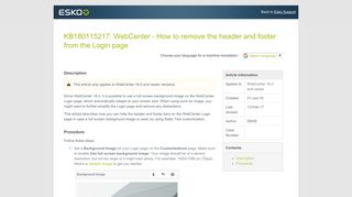 KB180115217: WebCenter - How to remove the header and footer ...