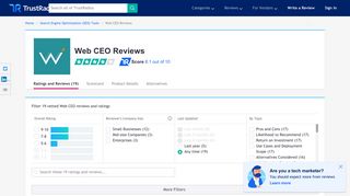 Web CEO Reviews & Ratings | TrustRadius