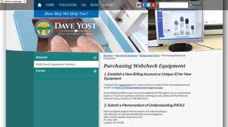 Ohio Attorney General Dave Yost - Purchasing WebCheck Equipment
