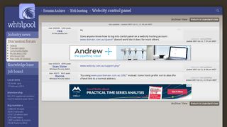 Webcity control panel - Web hosting - Whirlpool Forums