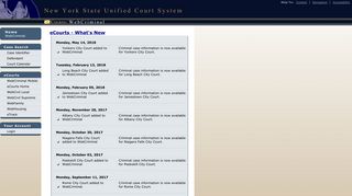 eCourts - What's New - New York State Unified Court System