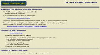 How To Use The WebCT Online System