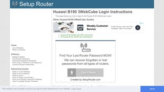How to Login to the Huawei B190 3WebCube - SetupRouter