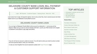 Delaware County Bank Login, Bill Payment ... - credit card Capital One