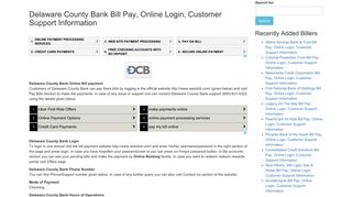 Delaware County Bank Bill Pay, Online Login, Customer Support ...