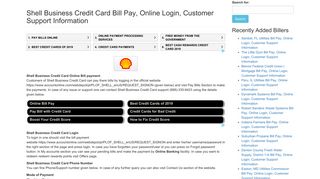 Shell Business Credit Card Bill Pay, Online Login, Customer Support ...