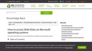 How to access Web Disks on Microsoft operating systems