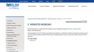 Del Mar College - 3. Website/WebDMC