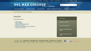Del Mar College :: WebDMC-FAQ