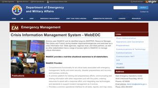 Crisis Information Management System - WebEOC | Department of ...