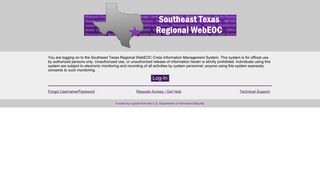 Southeast Texas Regional WebEOC Logon