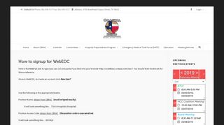 How to signup for WebEOC – Coastal Bend Regional Advisory Council