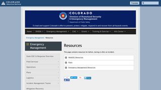 Resources | Division of Homeland Security and ... - Colorado.gov